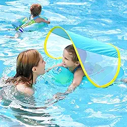 TIMZON Boia De Piscina Para Bebês Com Cobertura Natação, Proteção Solar F50+, 3 A 6 Meses, Ajustável, 12 Bóias 1 Anos
