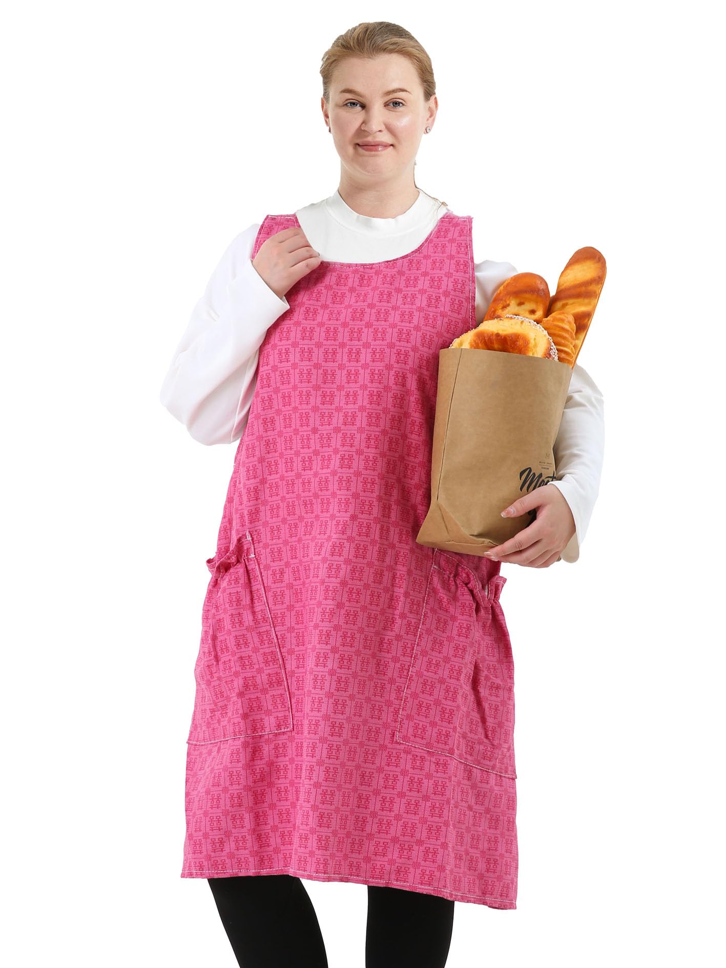 Big Plus Size Aprons for Women with Pockets Cotton Linen Baking Kitchen Cooking, Wedding Xi, XL — image 1