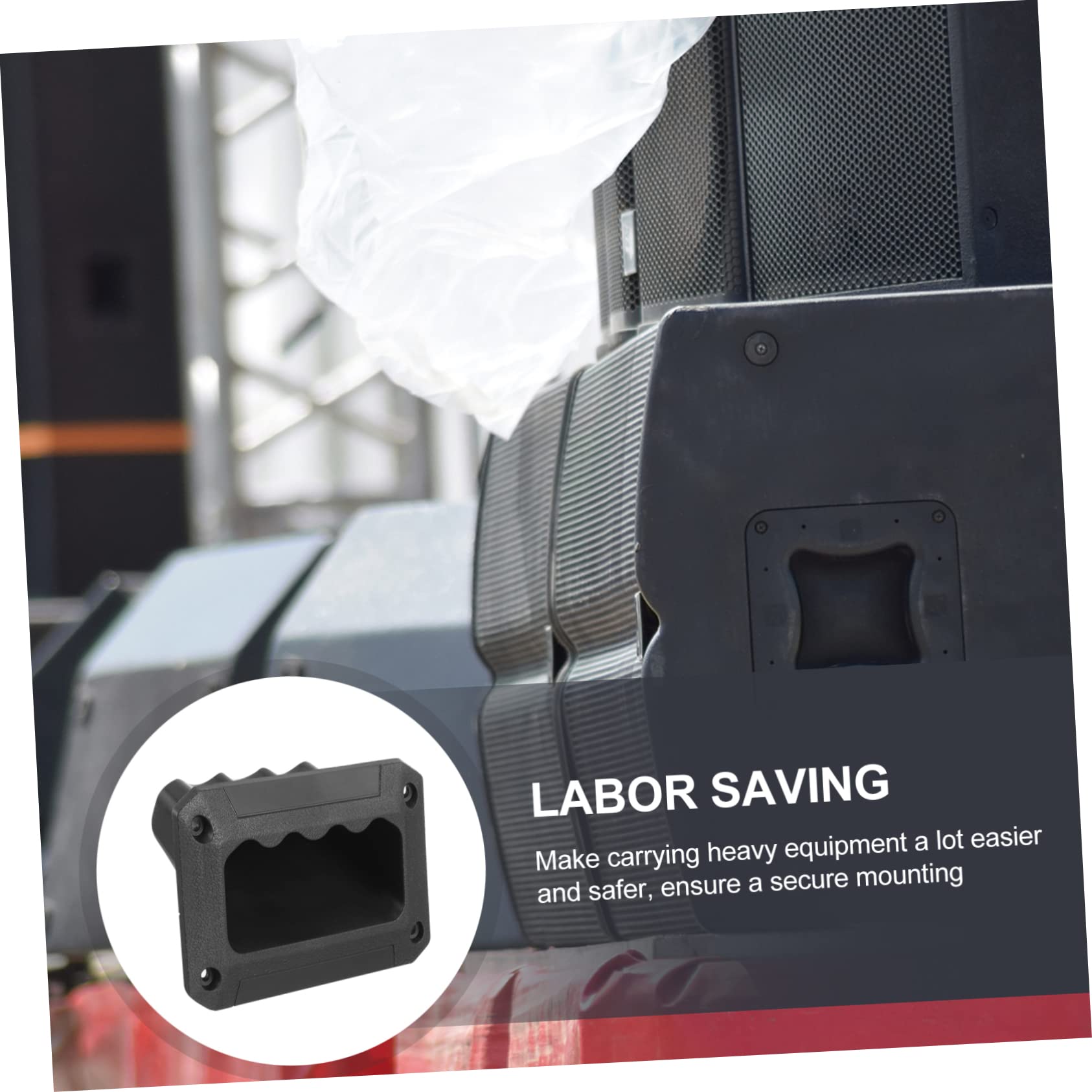 Mikikit Poignées de Remplacement Facile à Installer ou Haut-Parleur en ABS Noir pour Fixation Sécurisée Lot de 8 et Boîtier D'instrument sur Enceinte Amplificateur