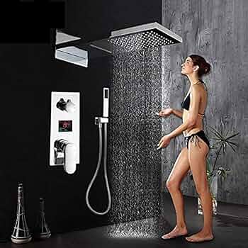 ブラック+クロムブラスバスシャワーミキサーシャワー