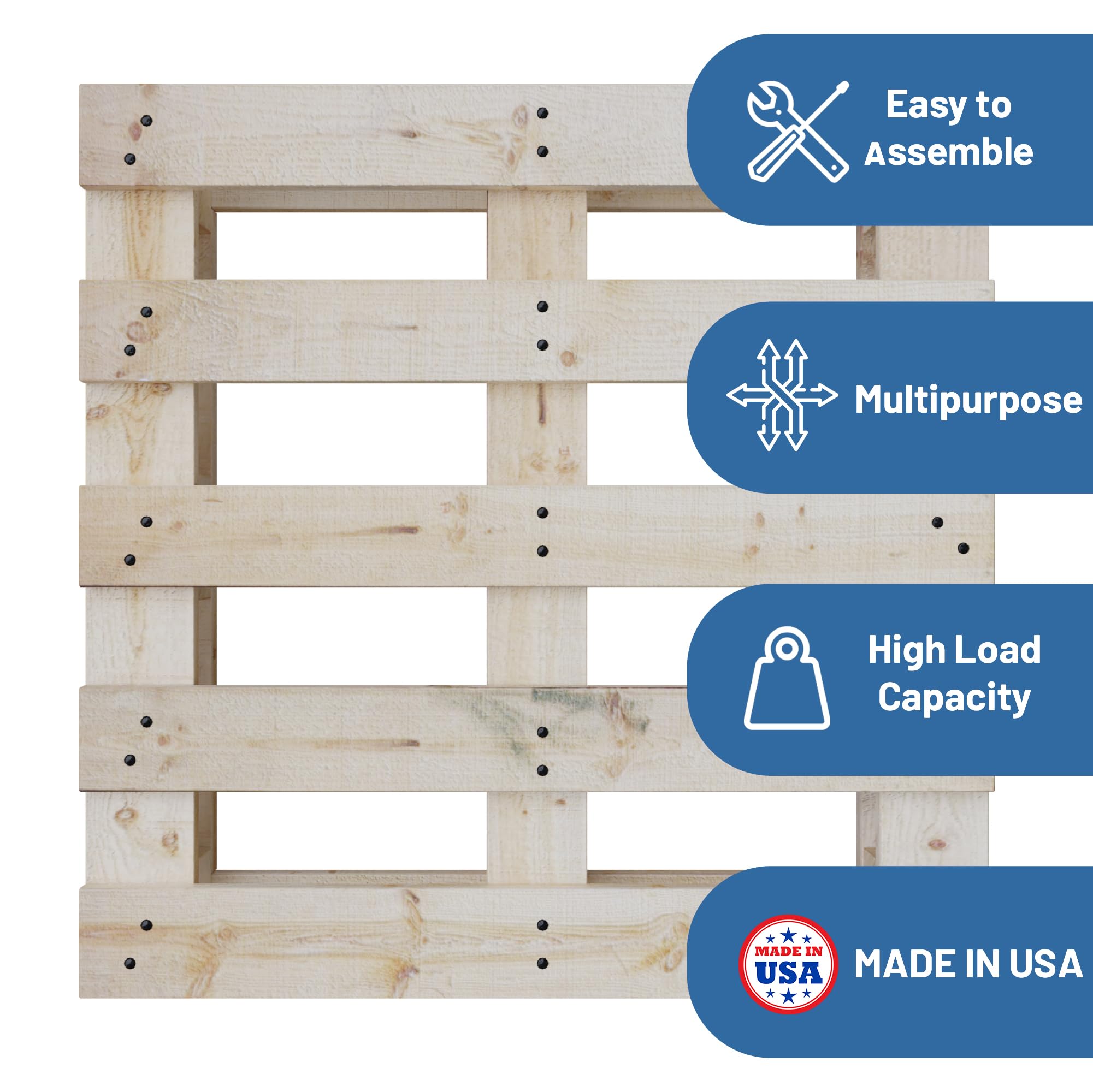 Snapklik.com : 20x20x5 Wooden Pallet Kit, Heavy-Duty Industrial Grade ...