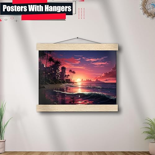 Miniatura 3 de Neon Sunset Vibes Florida Synthwave Sunset Framed poster Print, Retro Miami Style Wall Art, Wall Art, Art Print