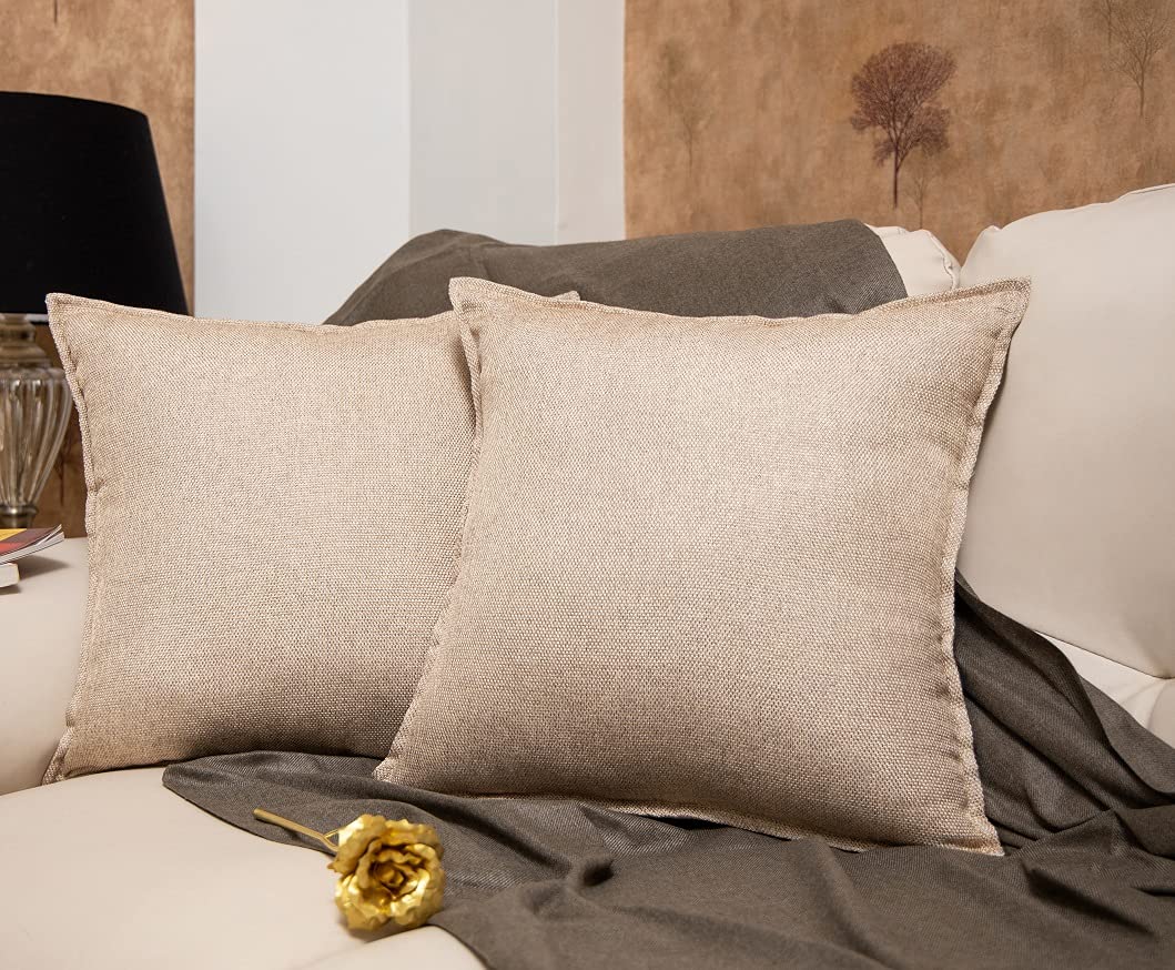 Khooti Decorative Jute Square Cushion Cover Throw pillow cover for Living Room Couch Diwan single seater Sofa , Colourful Modern Small 26 x 26 Inches / 65 x 65 cm (Colour - Natural Linen)(Set of 3 pieces) C2 (B08T8M8Q5T) Amazon Price History, Amazon Price Tracker