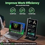 Cocopar Moniteur portable 15.6 1 cm 1080P FHD 60Hz 85% sRGB Moniteur de voyage avec haut-parleur HDMI USB-C Deuxième écran pour ordinateur portable MacBook Surface PC Xbox PS4/5, VESA Montable, avec stand Kick intégré