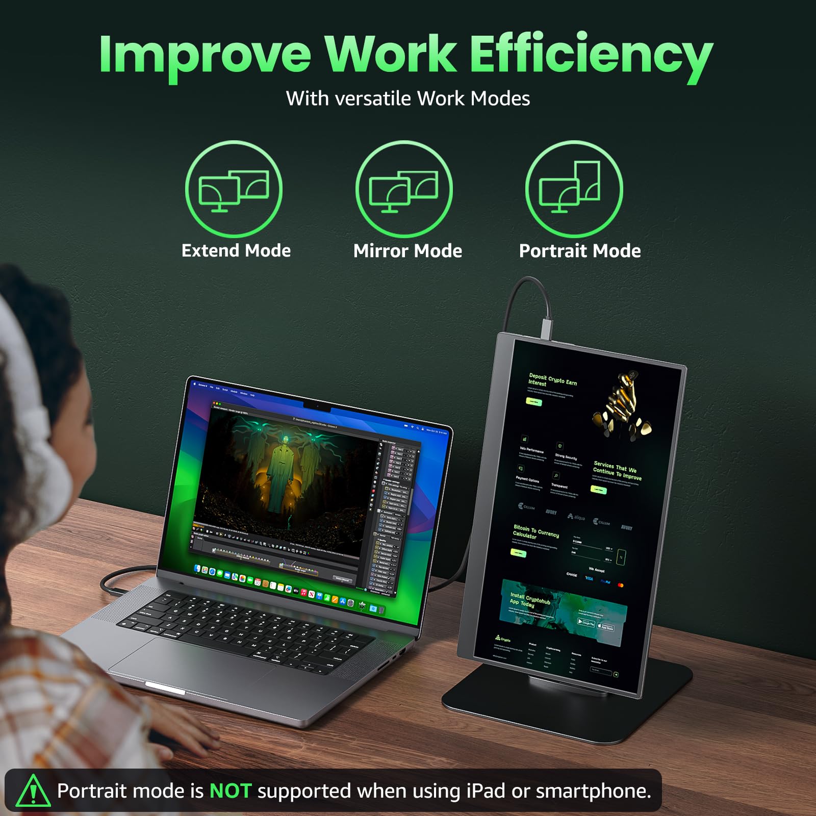 テレビ cocopar Mobile Monitor 15.6\" HD Amazon.com: cocopar Portable Monitor 15.6 Inch 1080P FHD 60Hz 85