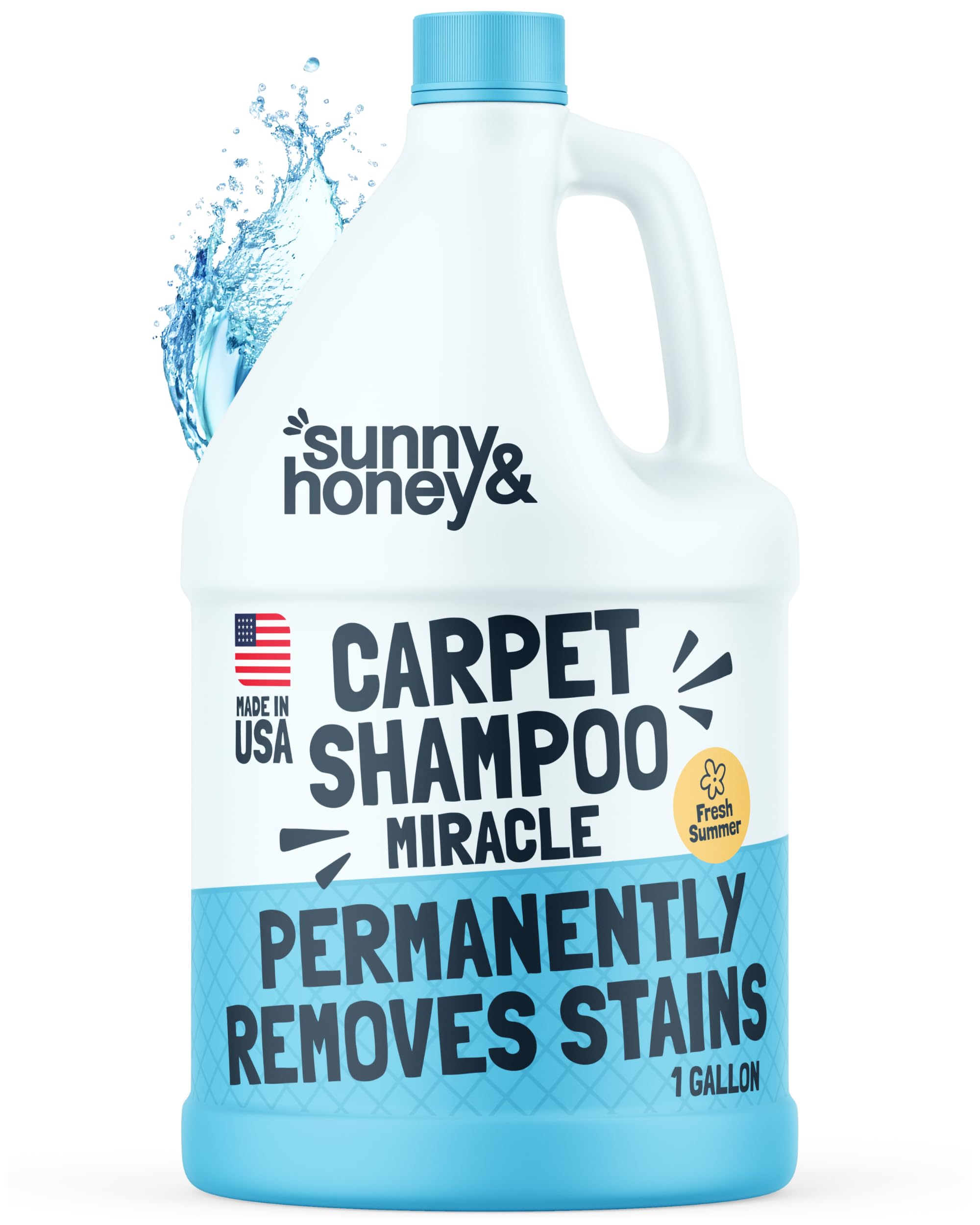 Carpet Cleaner Solution - Deep Stain Remover & Surface Deodorizer - Pet & Rug Cleaner - Upholstery Cleaning for Machine Use (128 fl oz, Fresh Summer Scent)