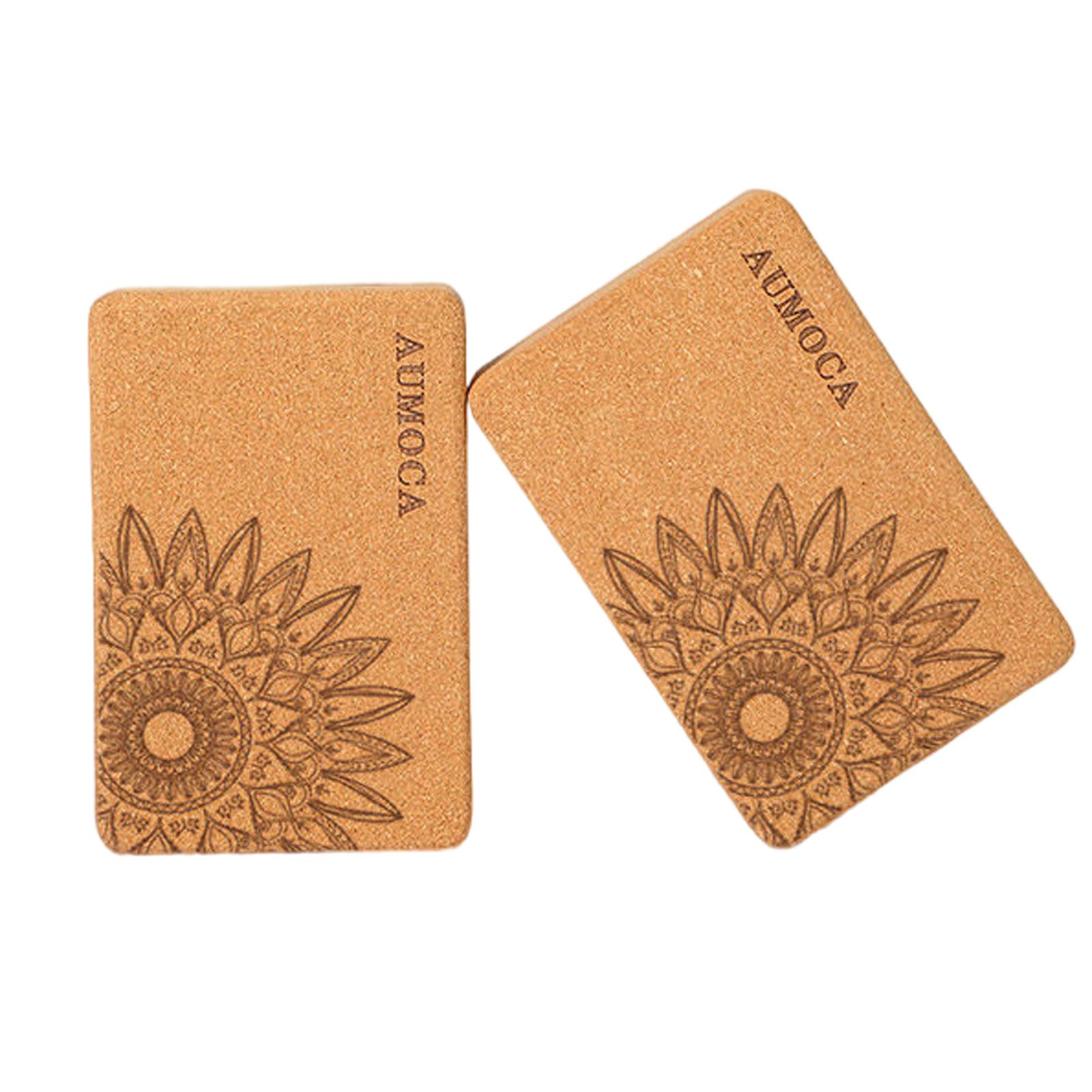 Yoga-Blöcke 2er Set Sonnenblume Yoga Block Kork rutschfest umweltfreundlich Blöcke Klötze Natürliche Yogablöcke Bietet Unterstützung und Stabilität für Fitness Pilates Stretching und Meditation