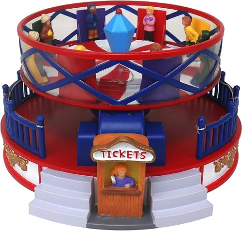 Miniatura 5 de Villa Navideña de Mesa Carnaval Tiovivo - Villa de Nieve de Invierno Pre-iluminada - Complemento Perfecto para tus Decoraciones Navideñas de