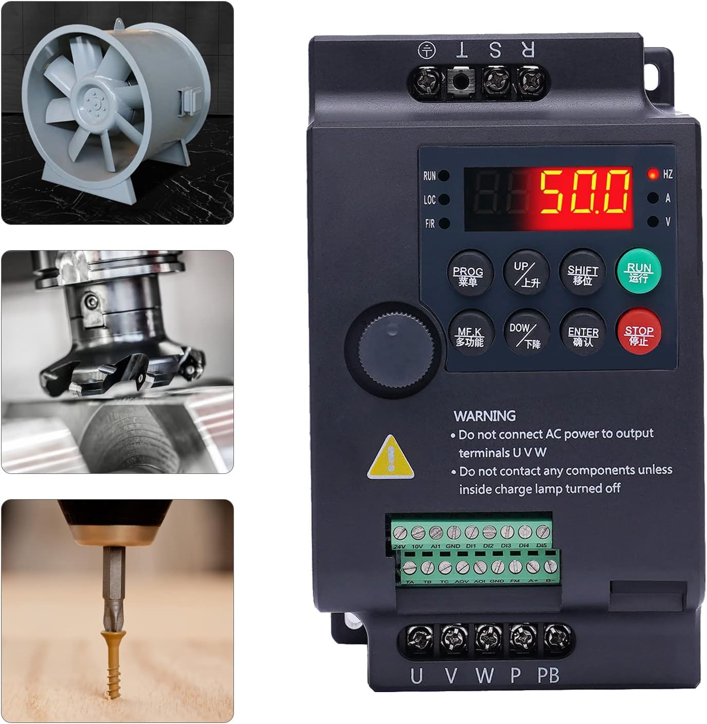 VFD applications: fan, milling machine, drill