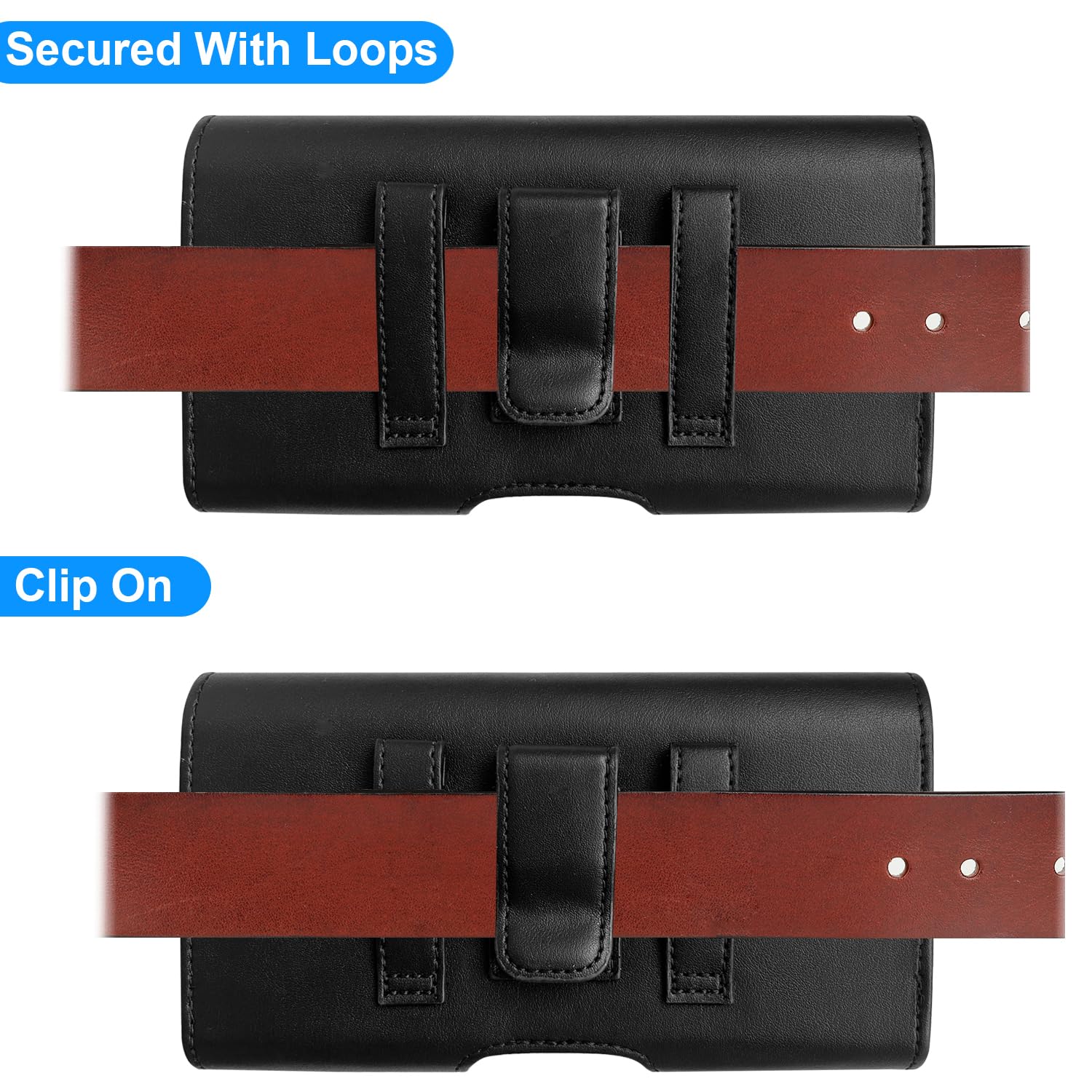 Étui de ceinture horizontal pour téléphone portable iPhone 17 Pro Max, iPhone 16 15 14 13 12 Pro Max, 6,7", fermeture magnétique, avec porte-cartes pour homme, pour Galaxy S25, S24, S23, S22, A33