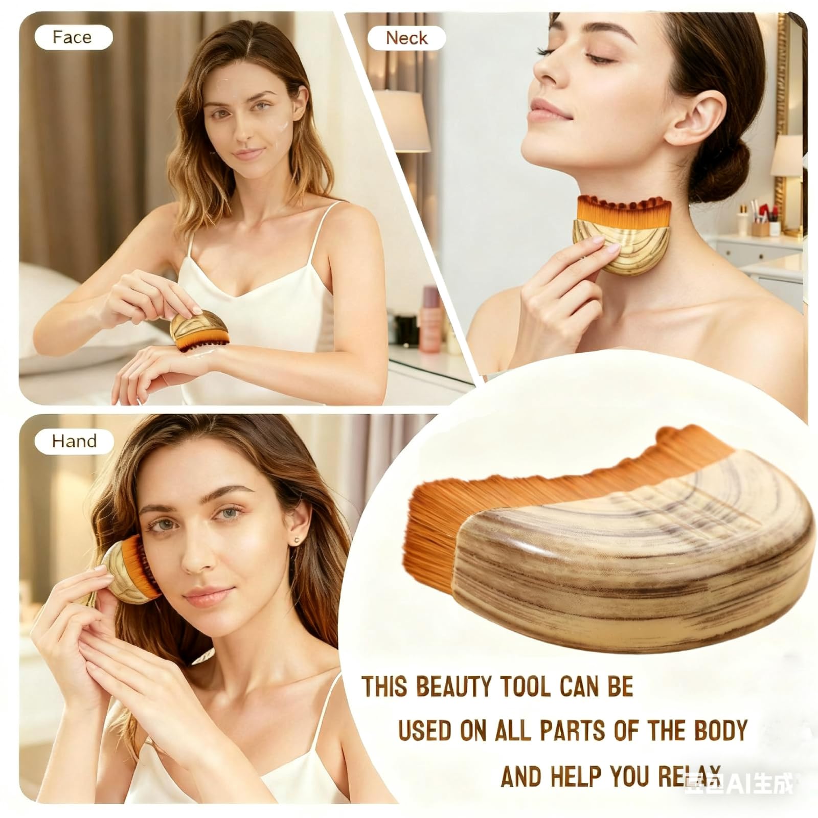 2 x lymphatische Kontur-Gesichtsbürste mit Gua-Sha-Werkzeug, Trockenbürsten, Gesichtsbürste, Lymphdrainage-Massagegerät für Gesicht, Kinn und Kieferpartie, Formgebung und Linderung von Müdigkeit