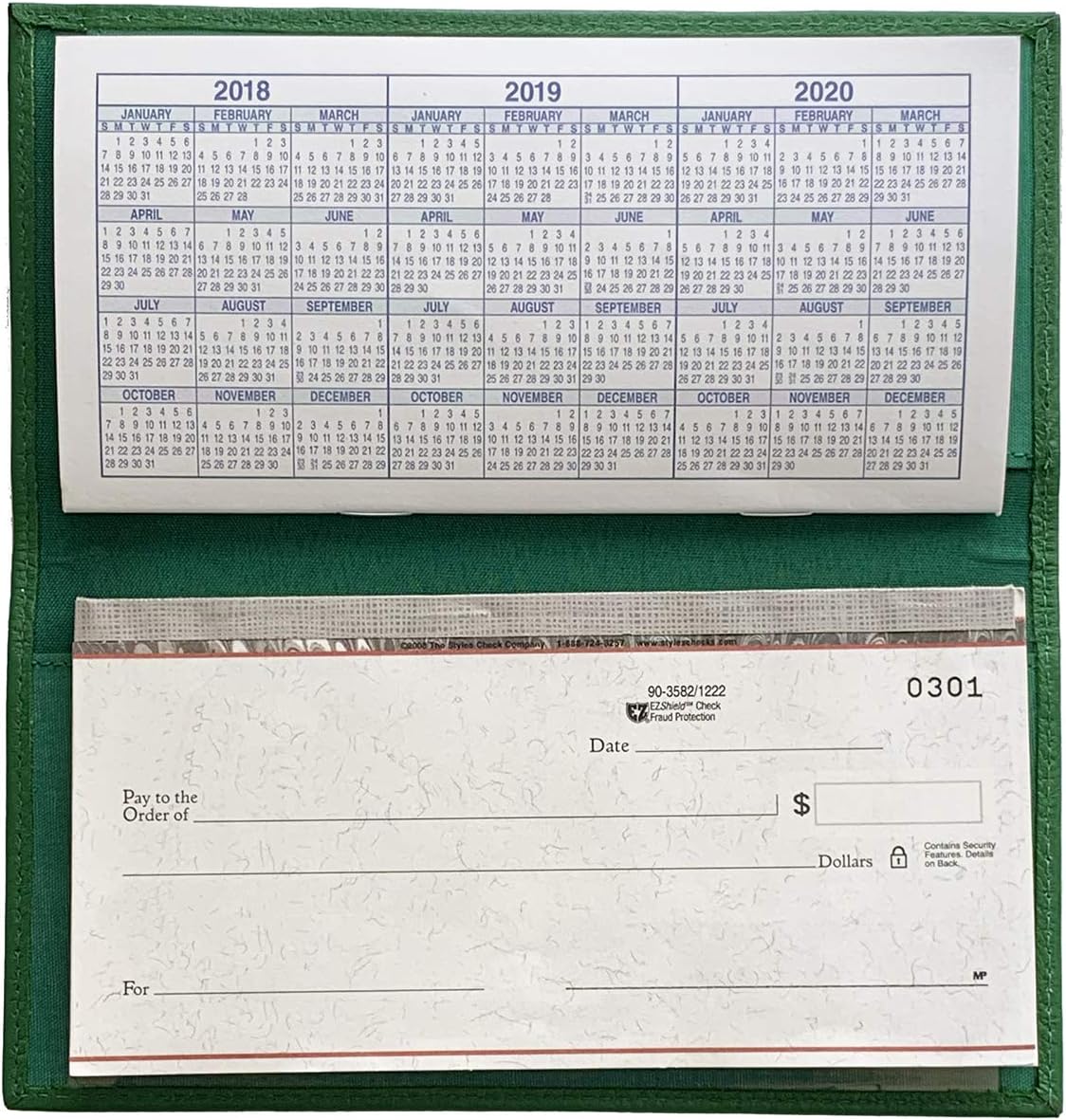 Emerald Green Basic Genuine Leather Checkbook Cover For Men & Women