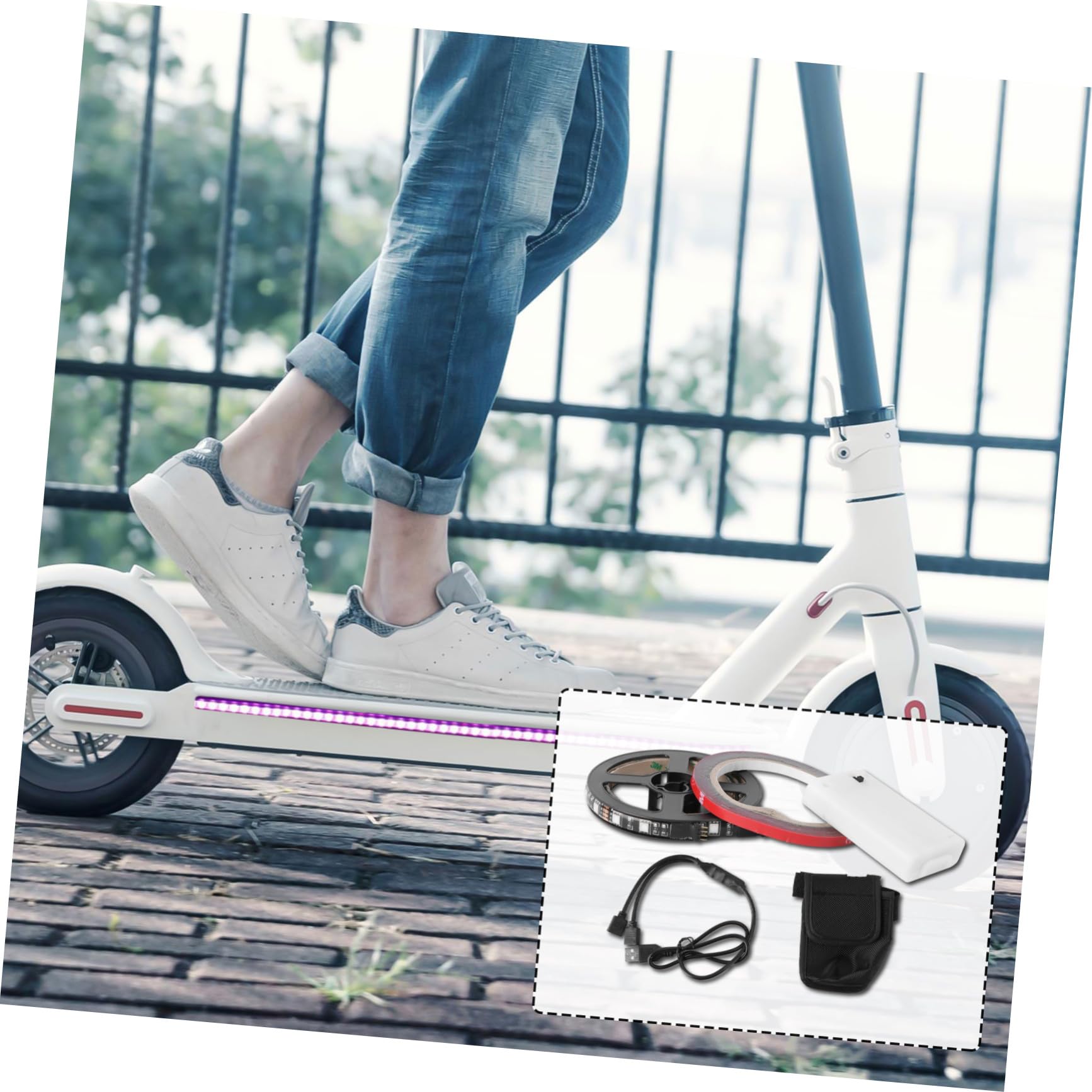 KOMBIUDA 2pezzi Striscia Led Per Monopattino Illuminazione Notturni Facile Installazione Accessorio Per Scooter