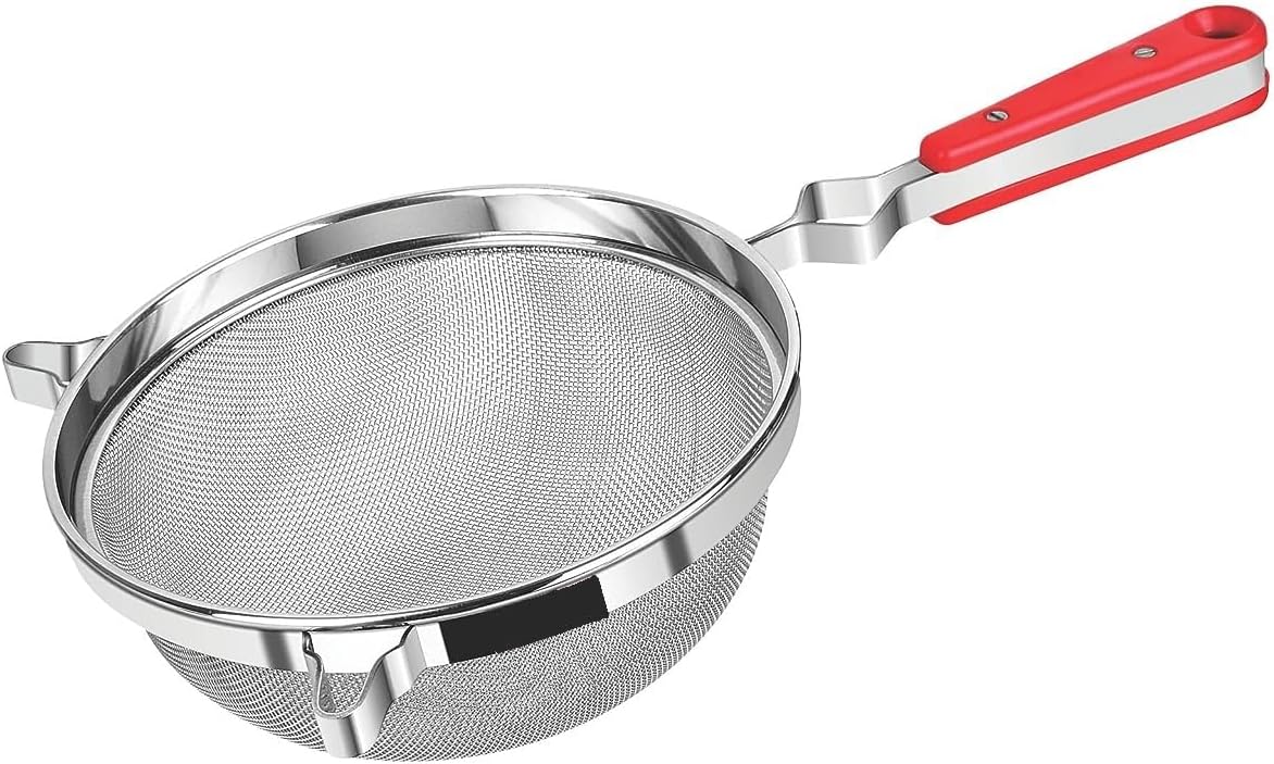 Konquer TimeS Stainless Steel Soup & Juice Strainer/Liquid Filter Size- 14Cm X 31Cm X 7.5 Cm - (15 CM),Silver
