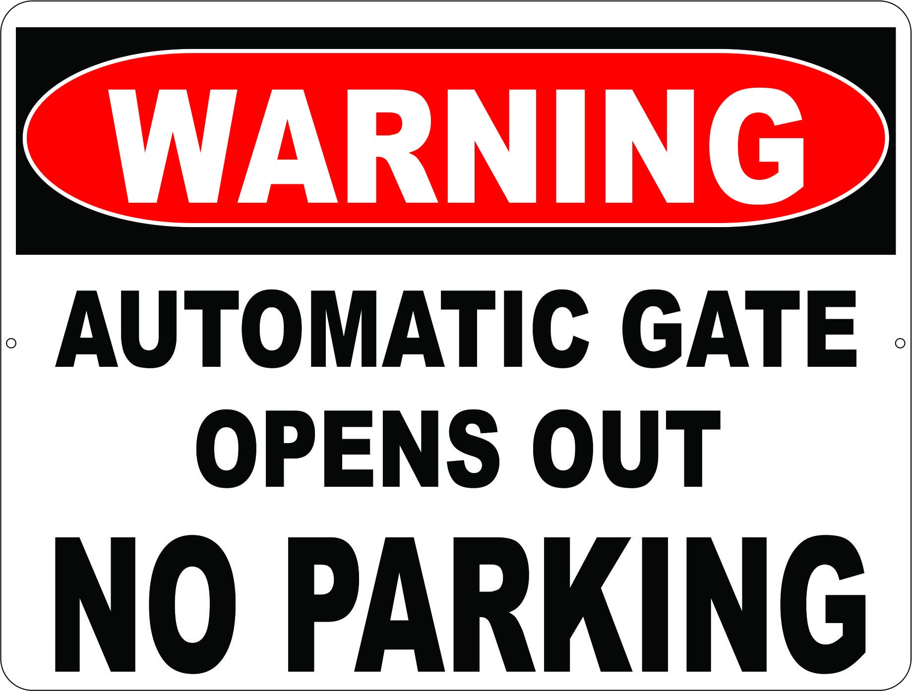 Aluminum Automatic Gate Parking Ban Sign, Gate Opens Outward No Parking Near Gate, Indoor Outdoor Yard Wall Decor, 12x8 Inches