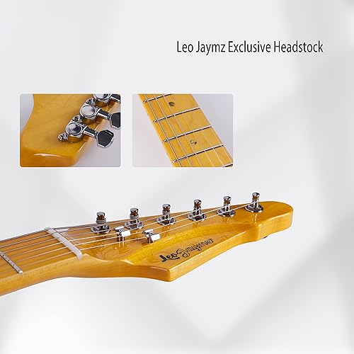 Miniatura 6 de Leo Jaymz ResonanceX Pro - Guitarra eléctrica en color brillante, cuerpo de caoba de alto brillo y cuello de arce duro, golpeador acrílico