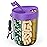 PULIV Large Supplement Organizer Bottle, Holds Plenty of 6 Various Vitamins in 1 Pill Dispenser with Anti-Mixing & Wide Openings Design, Easy to Retrieve Meds, Includes 20 Pcs Labels Dark Purple