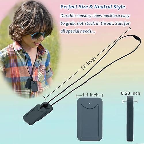 Miniatura 2 de Collar sensorial masticable para niños, ayuda motora oral, collar sensorial para niños y niñas con autismo, TDAH, necesidades de SPD, juguetes