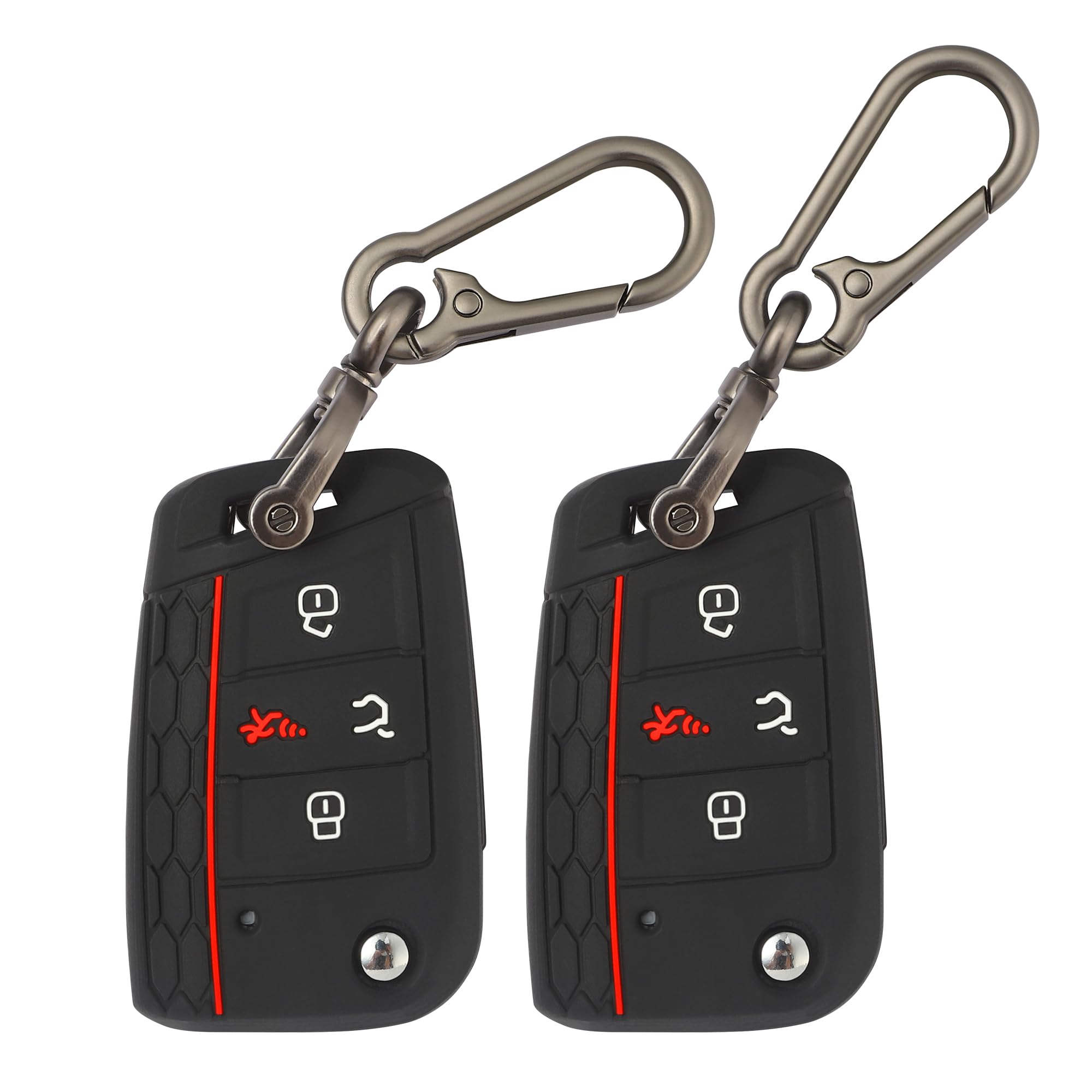 TOMALL Pacote com 2 capas para chave VW Volkswagen com chaveiro, 4