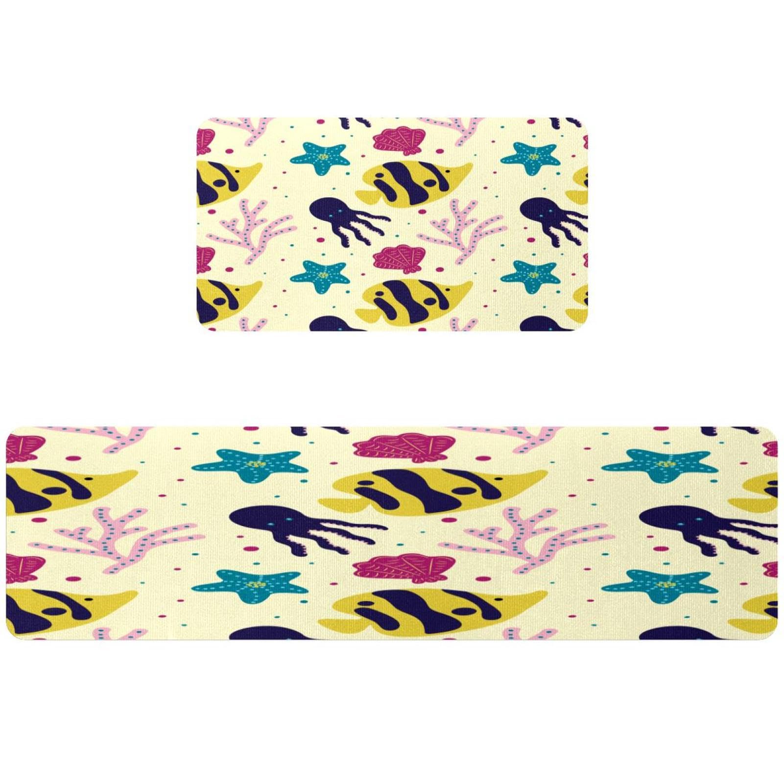 Tapete de cocina absorbente con corales para proteger el suelo de la lavandería y pasillos