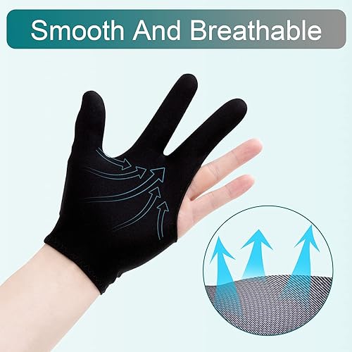 Miniatura 3 de Guantes de billar de tres dedos, guantes de piscina para mujeres y hombres, tanto para mano izquierda como derecha