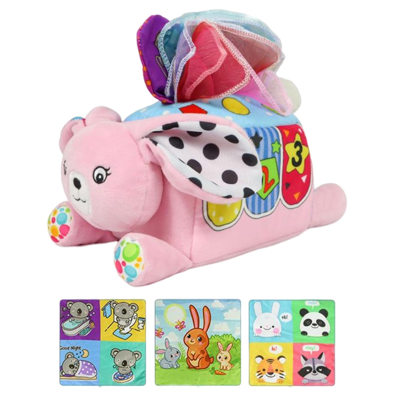 Baby Tissue Box Rainbow Scarves Play Paper Colorful for Kids Childen Rabbit-image-41