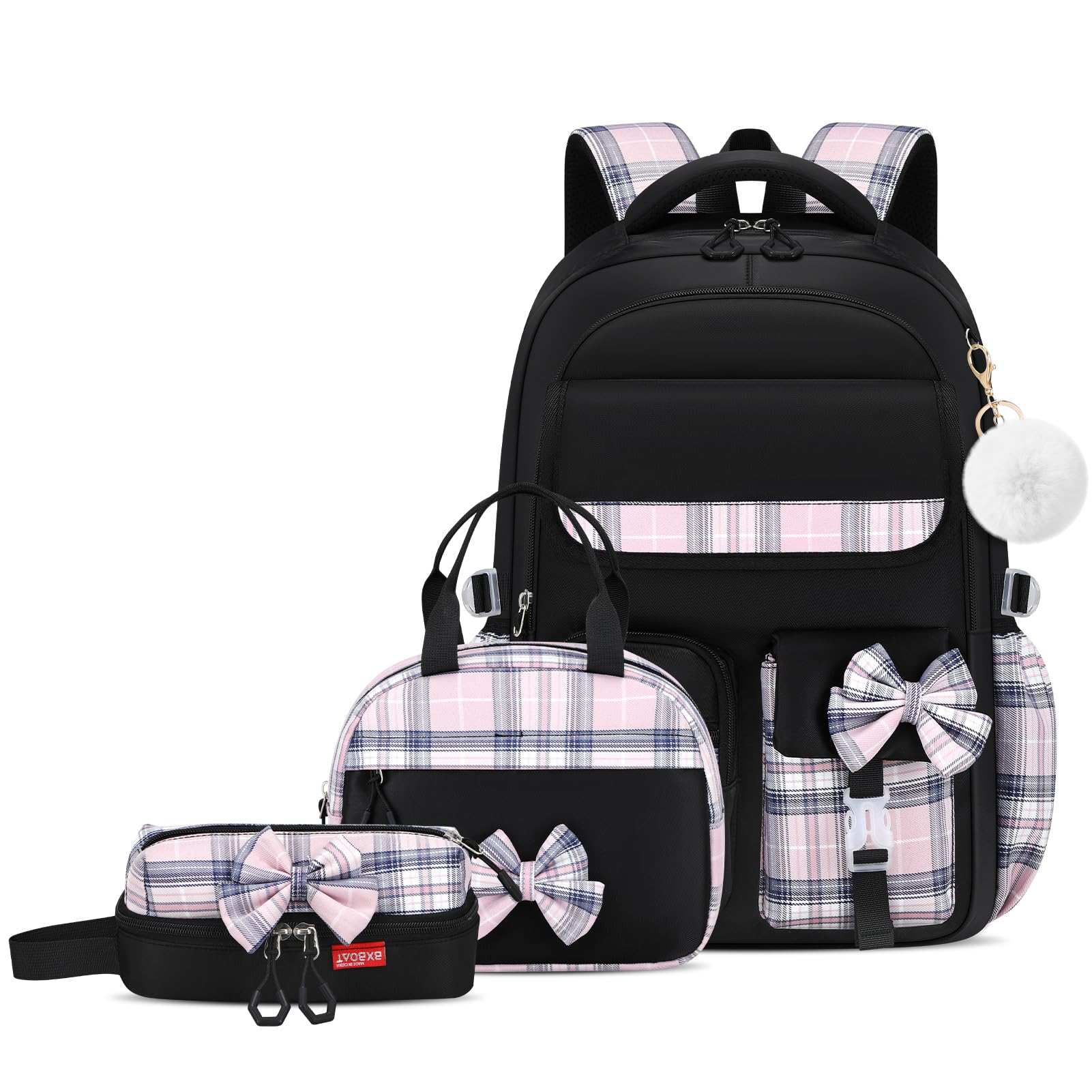 Tanou Ensemble Sac à Dos pour Filles, Cartable Fille Primaire à Nœud