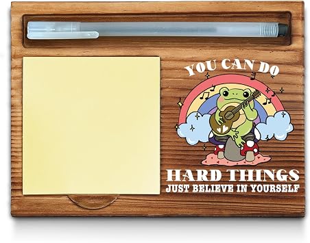 Funny Motivation Sticky Note Holder, Frog Self-Stick Note Pad Holders, Inspirational, Work Mental Health Gifts for Coworker Employee Friends Boss Assistant Desk Cubicle Organizer WPP128