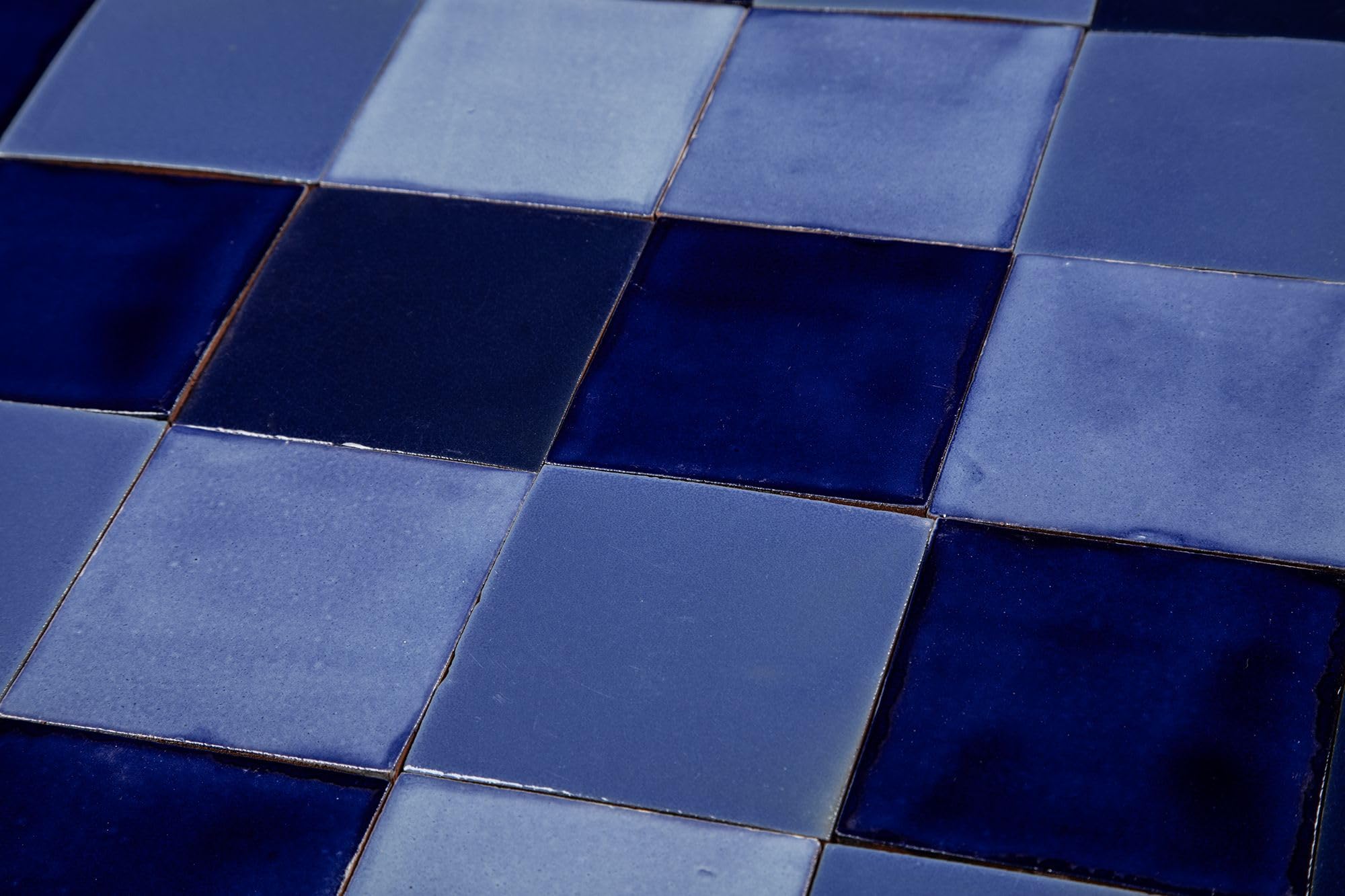 Cerames Azula de mosaico de un solo color azula- mosaico de azulejos de cerámica mexicana, azulejos mexicanos para cocina, baño, ducha, pared posterior de cocina, un paquete de 90 azulejos 10,5 x 10,5