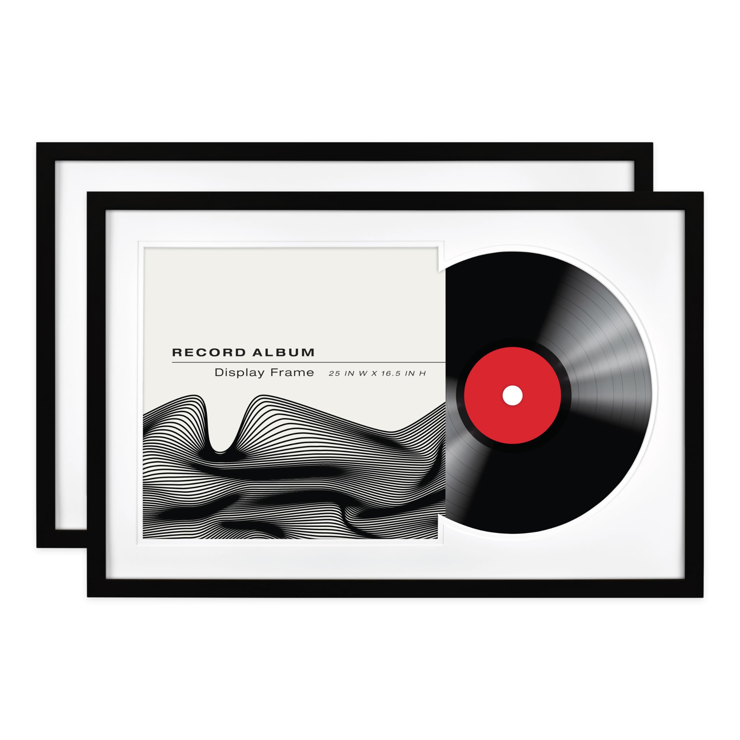 MCS Cornice doppia opaca per album, 16,5 x 25 cm, nera (confezione da 2) per dischi in vinile LP e espositore per copertine