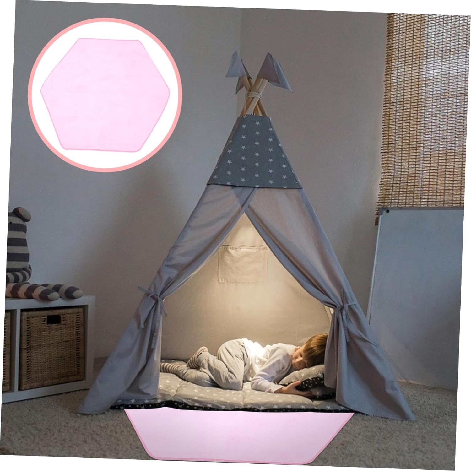 Hexagonal Mat Non Slip Floor Carpet for Room Decoration Game Mat for Safe Comfortable Nursery Rug for Playroom and Camping