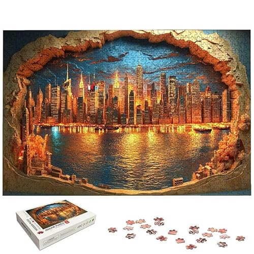 �j���[���[�N �p�Y�� 1000�s�[�X�A��l���� �ؐ� 1000�s�[�X �W�O�\�[�p�Y�� (75x50cm)�A���i Puzzle ����������t���ADIY ��l���� ��� ���� �Ƒ��Ŋy���߂��肪���̂���Q�[���A�C���e���A�A�M�t�g�ɍœK�AHome Deco
