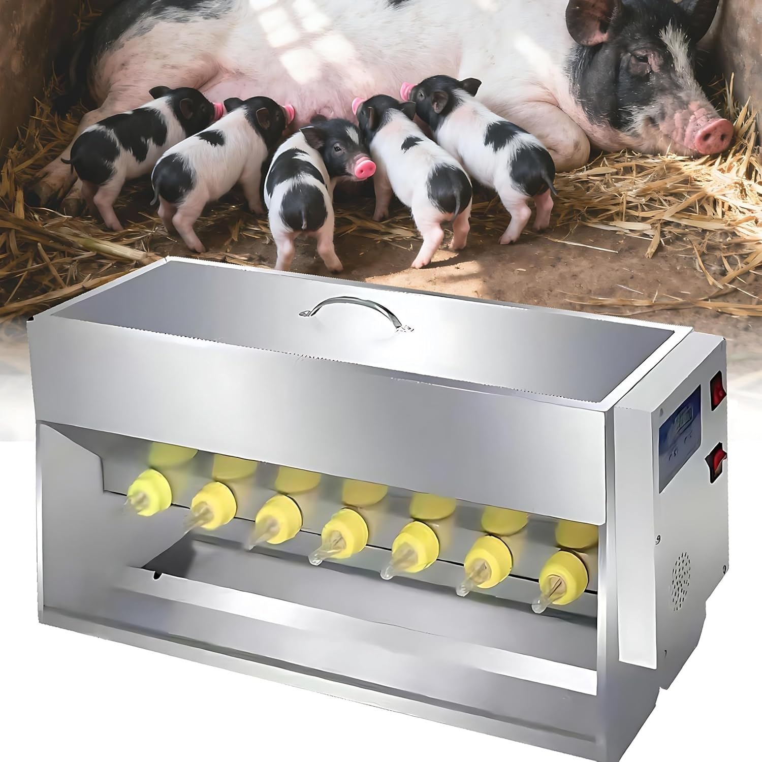 Automatyczna Dojarka Do Mleka Dla Prosiąt, 10/14 Smoczków, Dwustronna, Inteligentna, Stała Temperatura, Automatyczna Dojarka Do Laktacji Prosiąt, Z Dźwiękiem(Dual-Side14Nipples)