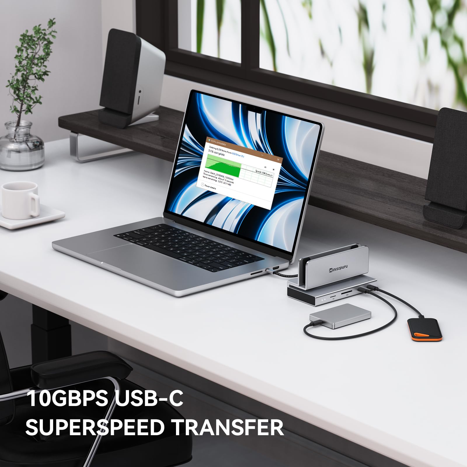 Minisopuru Macbook Docking Station, USB C Dock Support M.2 NVMe