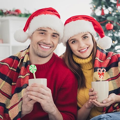 Miniatura 6 de Jinei 120 unidades de agitadores de café de madera de Navidad, palitos de cóctel de madera, agitadores de bebidas desechables para revolver