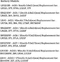 Vista 5 de Siiboat Baterías de reloj, 80 unidades, AG0, AG1, AG3, AG4, AG6, AG7, AG10, AG13, 1.5 V, alcalinas LR41 LR44 con varios botones