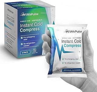 Disposable Instant Ice Packs 5 Pack - 5 x 6 Cold Compress for Injuries, Swelling, Pain Relief, Soreness - No Refrigeration or Freezing Needed - First Aid Kit Emergency Cold Packs