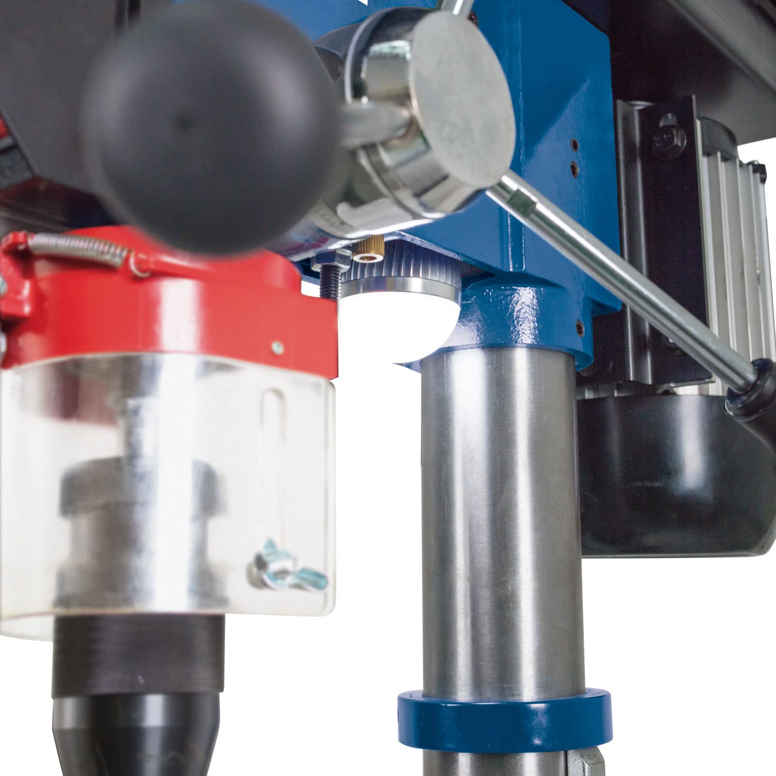Scheppach Profi Säulenbohrmaschine DP18 (550 W, Gusseisen-Konstruktion, Standard stufenlose Drehzahlregulierung, Bohrfutter 16mm, Laser, LED)