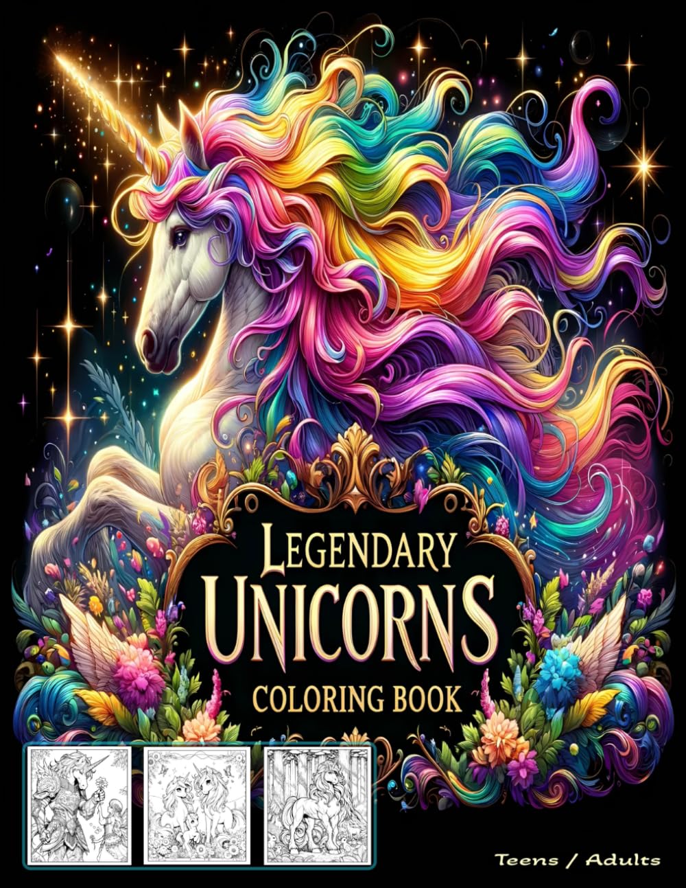 Legendary Unicorns: Coloring Book