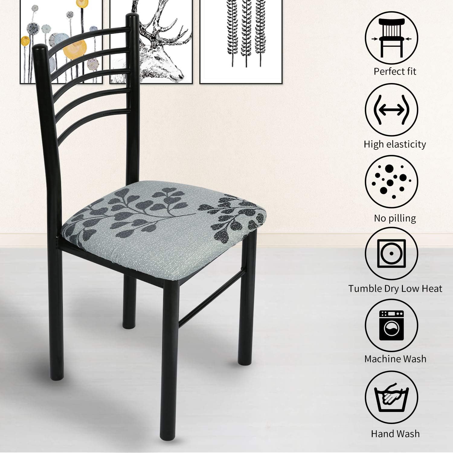 Up To 40% OFF Chair Seat Covers, Dining Room Chair Seat Covers with Ties, Removable and Washable upholstered Chair seat Protector, Suitable for Kitchen and Office (Set of 6, Flower Grey) Super Big Clearance! Chair Seat Covers, Dining Room Chair Seat Covers with Ties, Removable and Washable upholstered Chair seat Protector, Suitable for Kitchen and Office (Set of 6, Flower Grey)