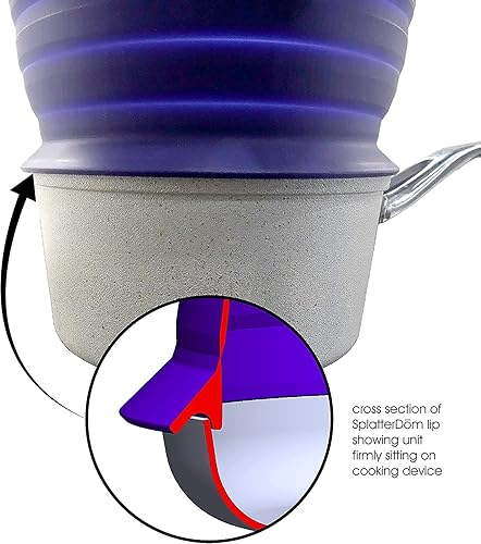 Miniatura 3 de SplatterDom Protector de salpicaduras para ollas y sartenes de 8 y 10 pulgadas (20 y 9.8 in), plegable, ajustable, reversible, apto para microondas