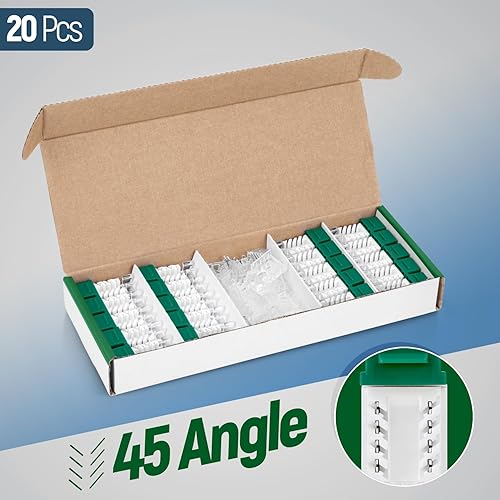 Miniatura 274 de Everest - Paquete de 50 conectores Keystone RJ45 Cat6 en ángulo de 45°, color blanco, conectores RJ45 hembra de perfil delgado, conector Keystone