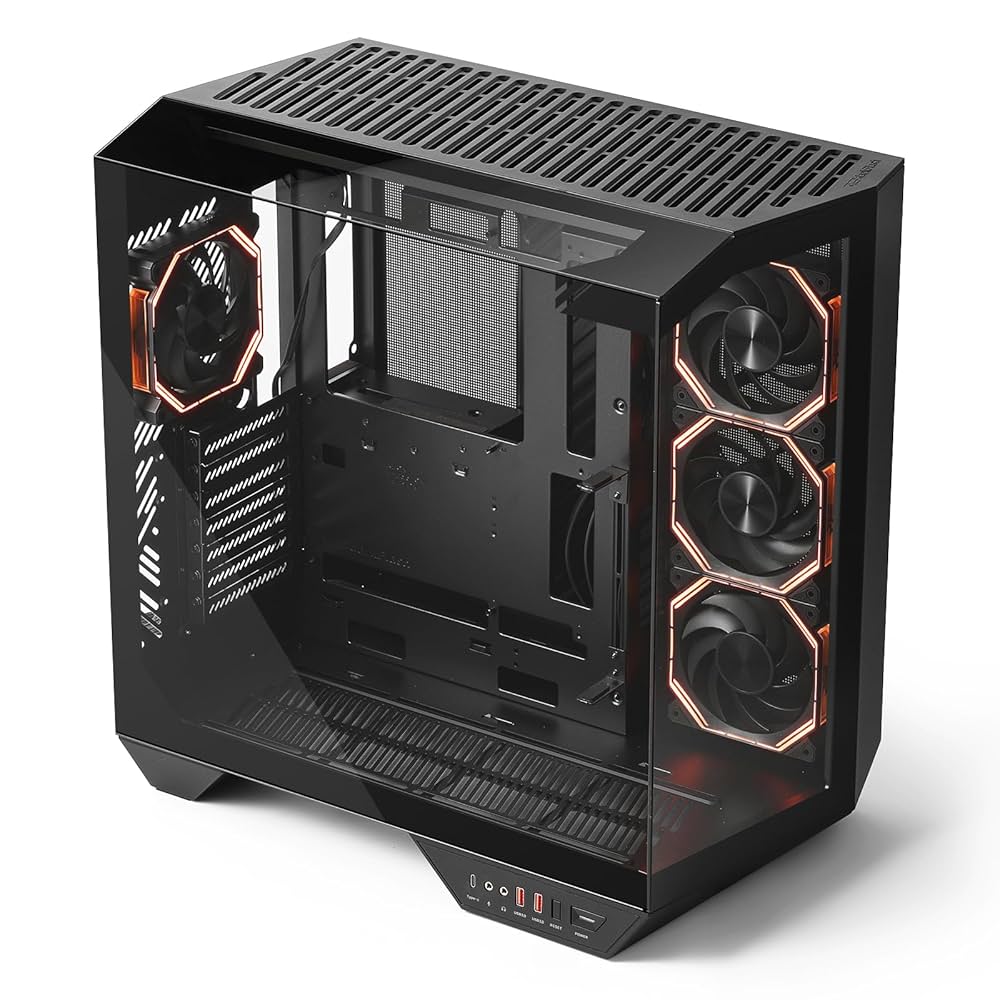 darkFlash DY470 PCケース INF34ファン4個付き - ブラック