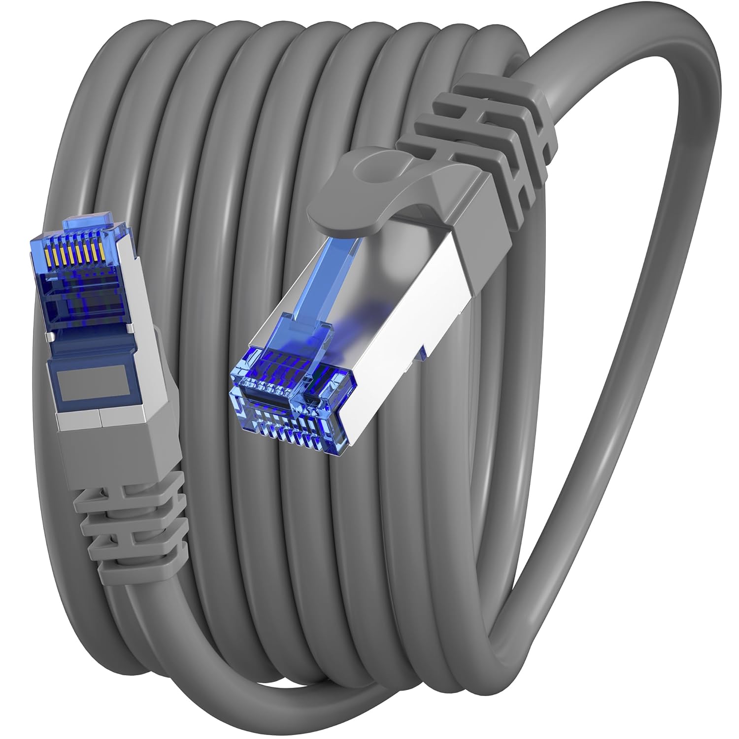 Outdoor Ethernet Cable 100ft, Cat 6 FTP Shielded Ethernet Cable Indoor, 23AWG High Speed Ethernet Patch Cords, Network, Interner Cable, UV Resistant, Waterproof, Direct Burial, with RJ45 for Router