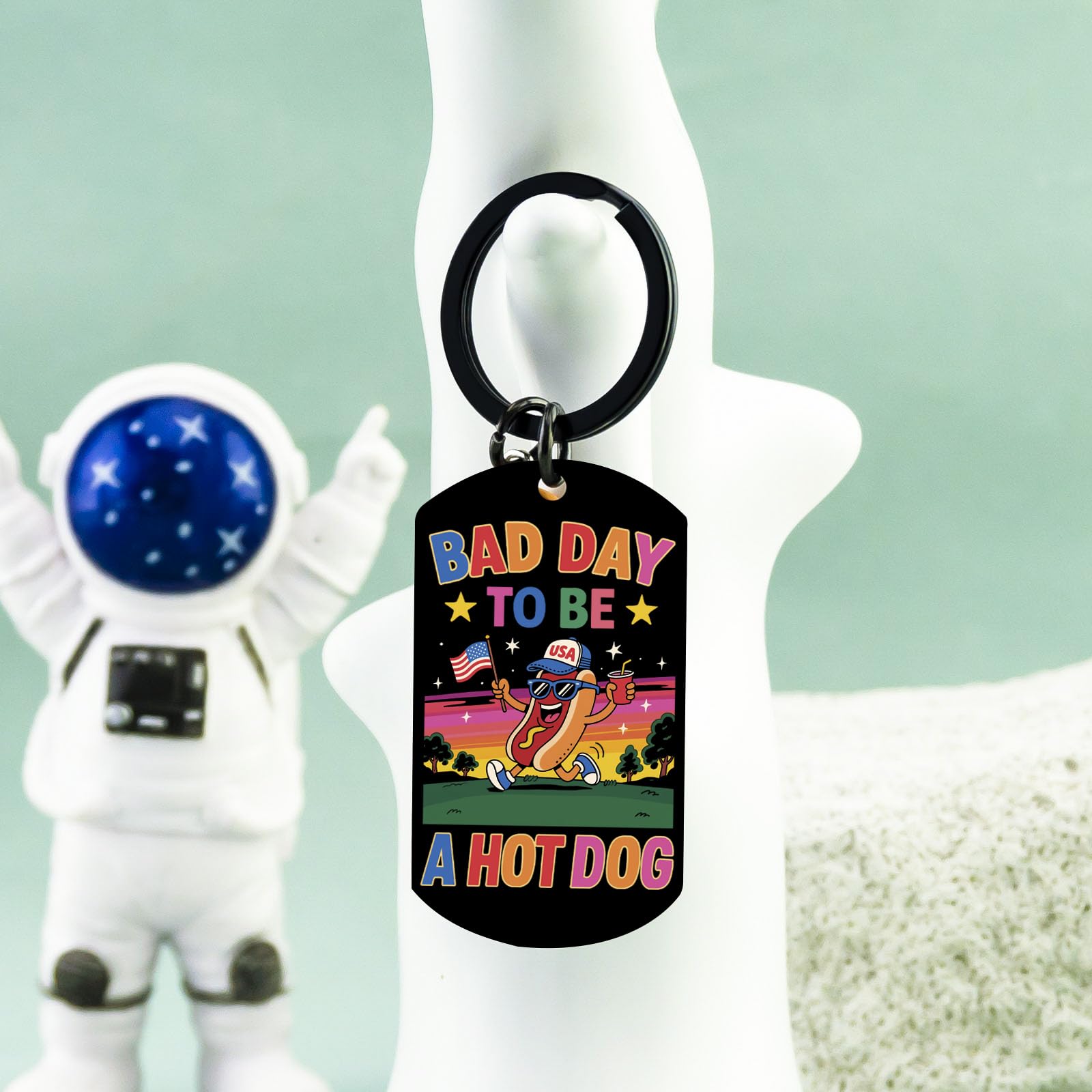 Hot Dog Gifts Funny Hot Dogs Keychain Bag Charm for Women Men Gag Gift 4th Of July Accessories for Children Adult Student Keychain