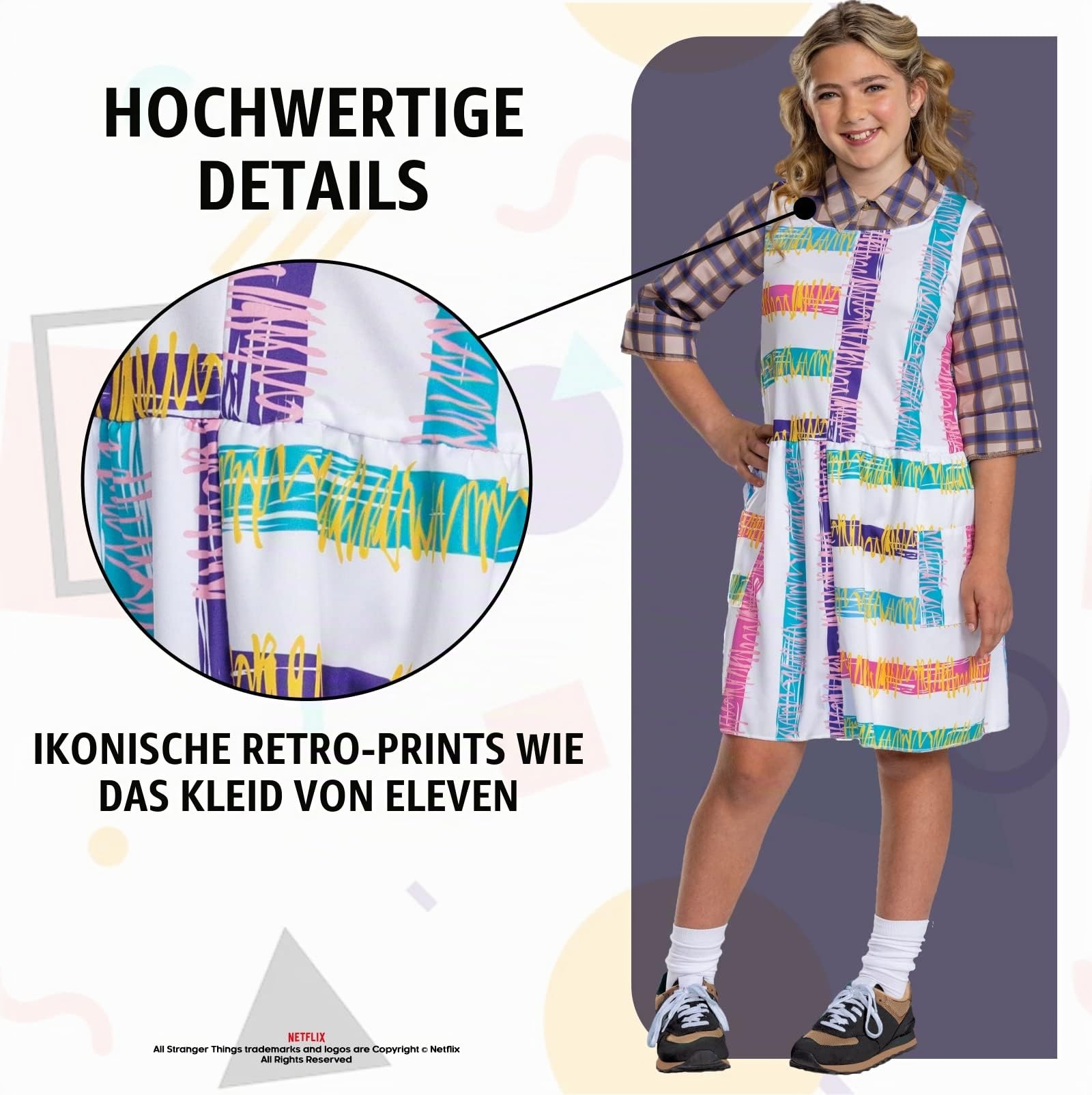 Disguise Mädchen Kostüm Stranger Things Elf Offizielles Kostüm für Kinder Netflix in Größe L verfügbar