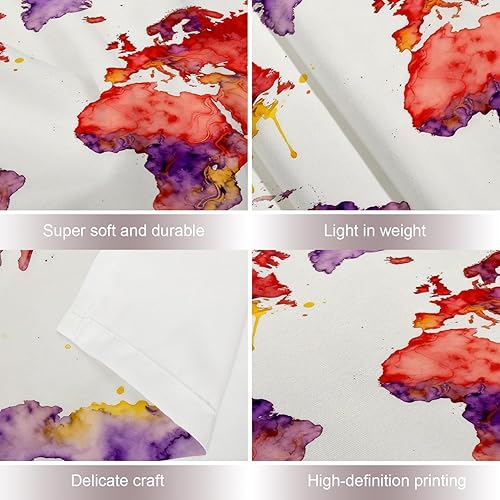 Miniatura 4 de Shrahala Tapiz de pared de acuarela desgastado, elegante pintura para colgar en la pared, tapiz grande decorativo de fibra de poliéster, dobladillo