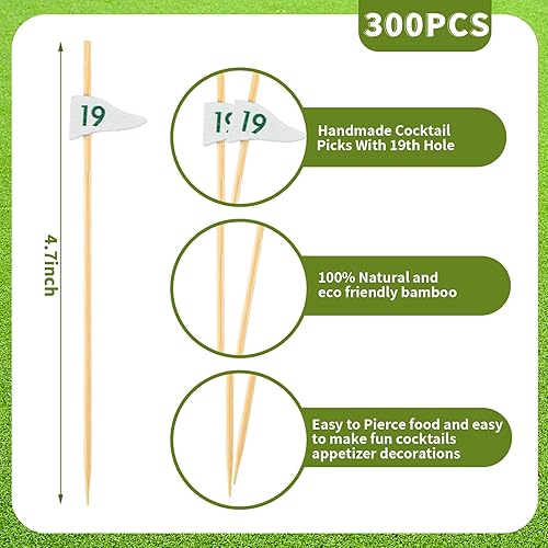 Miniatura 3 de Layhit 300 palillos de madera para cóctel, decoración de frutas, brochetas de alimentos, palillos de bambú, palillos de dientes, adornos de cóctel
