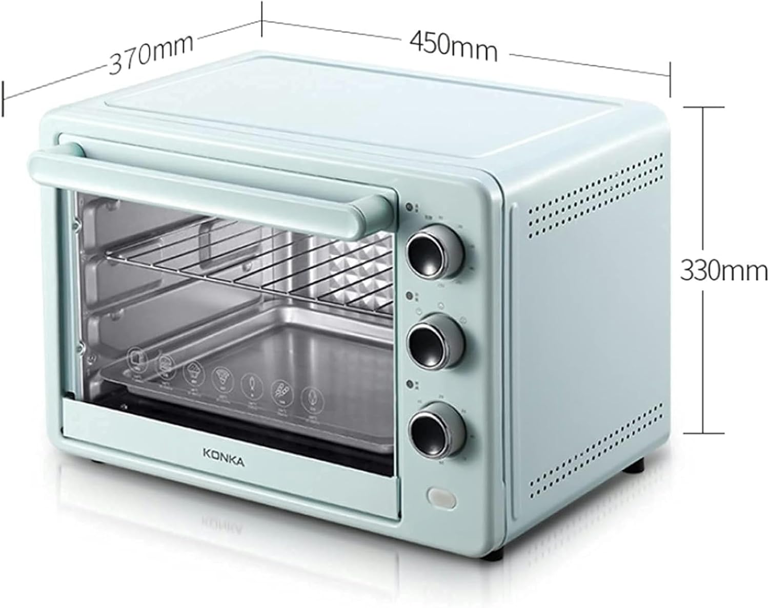 AMNOOL Tabletop Electric Oven 32L Household Multi-Function Toaster Oven Automatic 30L Oven Baking Pizza Oven Bakery Electric Oven for Baking Aesthetic and Practical-1*