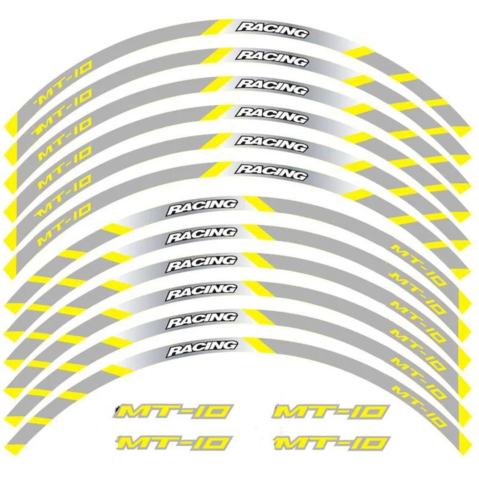 Motorcycle for Yamaha MT-10 Mt10 Decoration Wheels Tire Rim Racing Reflective Decals Stickers(Color10)
